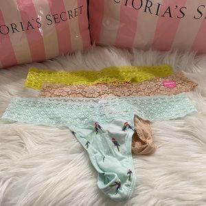 🍃Victoria Secret PINK Lace Thong 3pcs